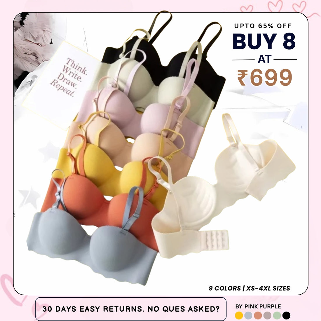 8-Piece Lingerie Combo – Feel Fabulous Every Day | BP-051