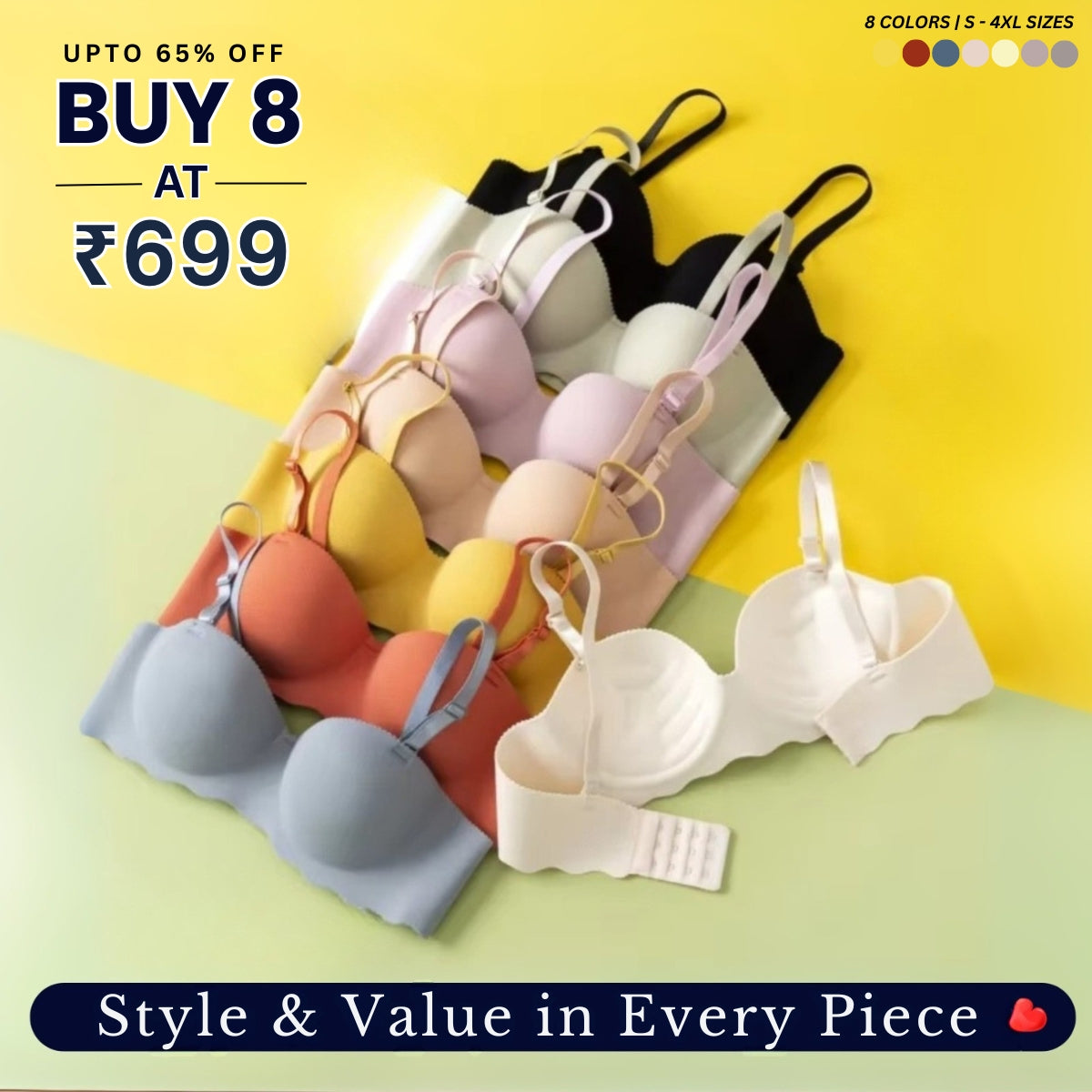 8-Piece Lingerie Combo – Feel Fabulous Every Day | BP-051