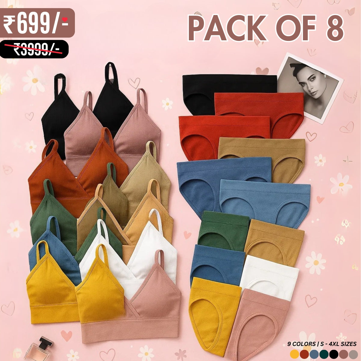 8-Piece Lingerie Combo – Feel Fabulous Every Day | BP-052