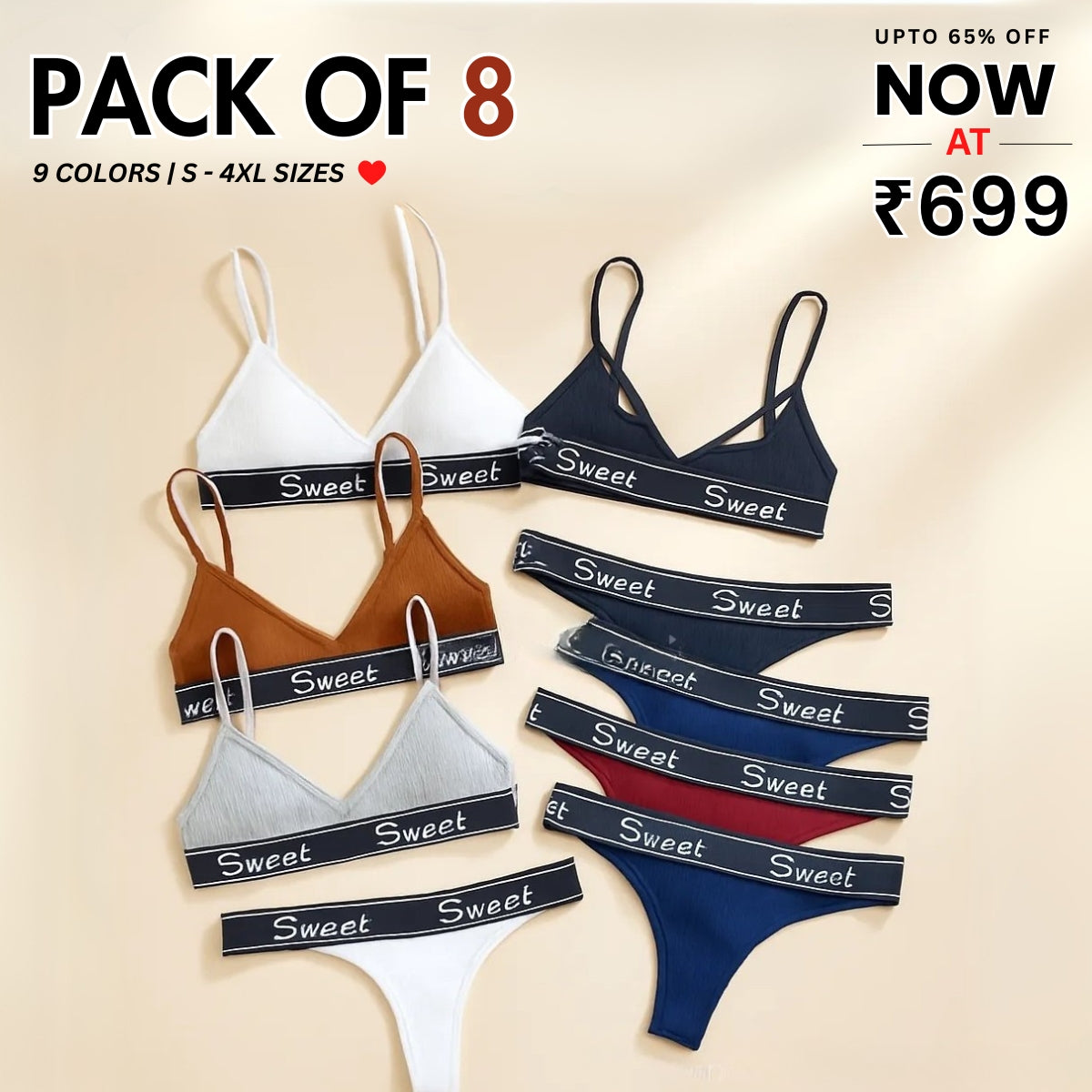8-Piece Lingerie Combo – Feel Fabulous Every Day | BP-059